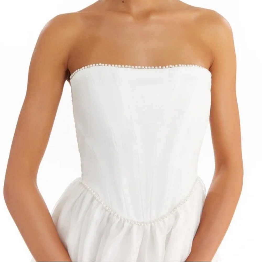 Amanda Uprichard Pompeo Dress with Pearl Trim - Size S - Picture 2 of 15